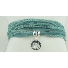 Godess with silk bracelet/necklace (seagreen)